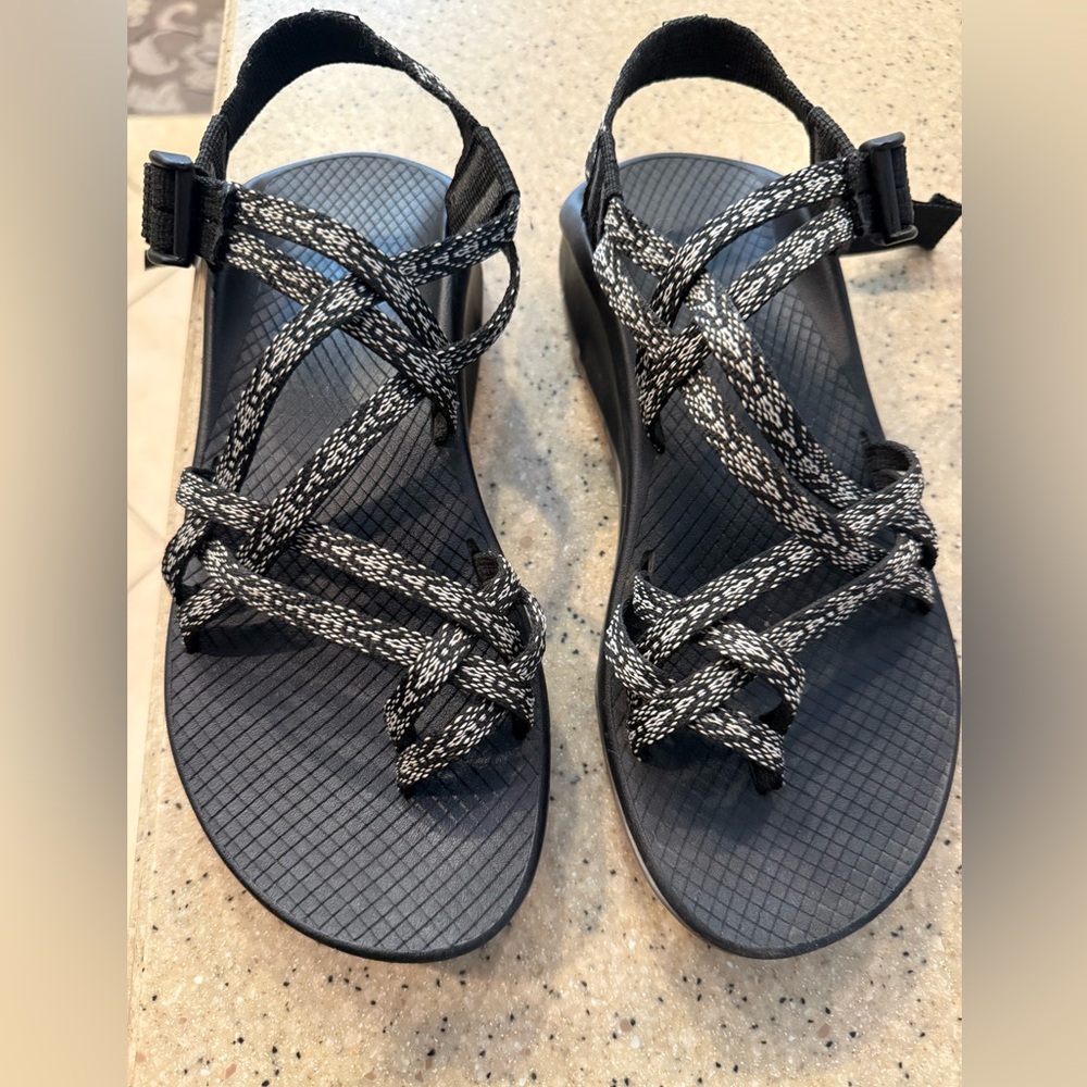 Chaco Black and White Women's Sandals-Excellent condition. Barely worn